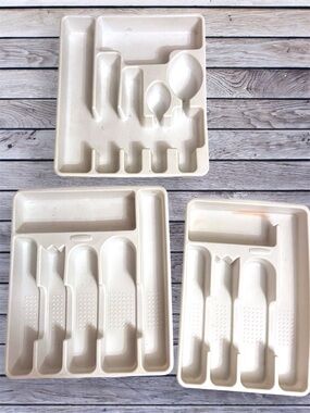 Rubbermaid Plastic Flatware Drawer Organizer Tray Sets